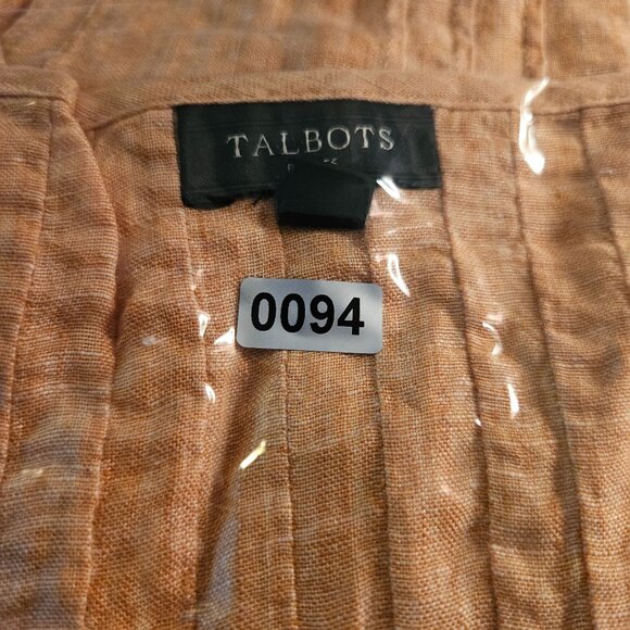 Talbots Petites Peach Pintuck Long-Sleeve Top P Lightweight Linen Blend - Picture 13 of 13